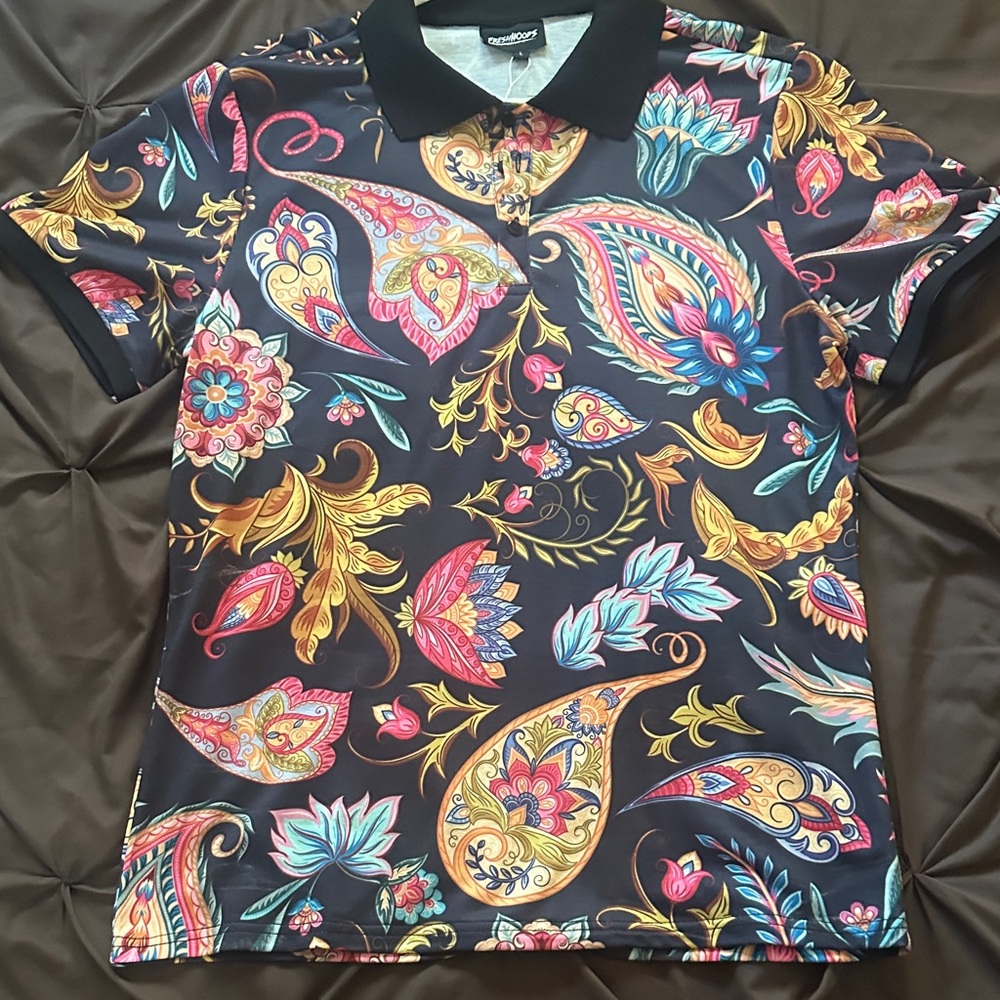 Fresh Vibrant Paisley Polo Shirt